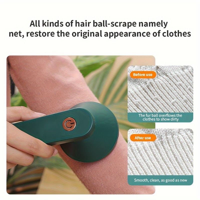 Rechargeable Lithium Battery Fabric Shaver - Effortless Defuzzer for Clothes, Woolen Coats, Scarves, Gloves, Furniture, Couches, Curtains, and Fuzz Balls - Easy to Use, Manual Operation, Plastic Handl