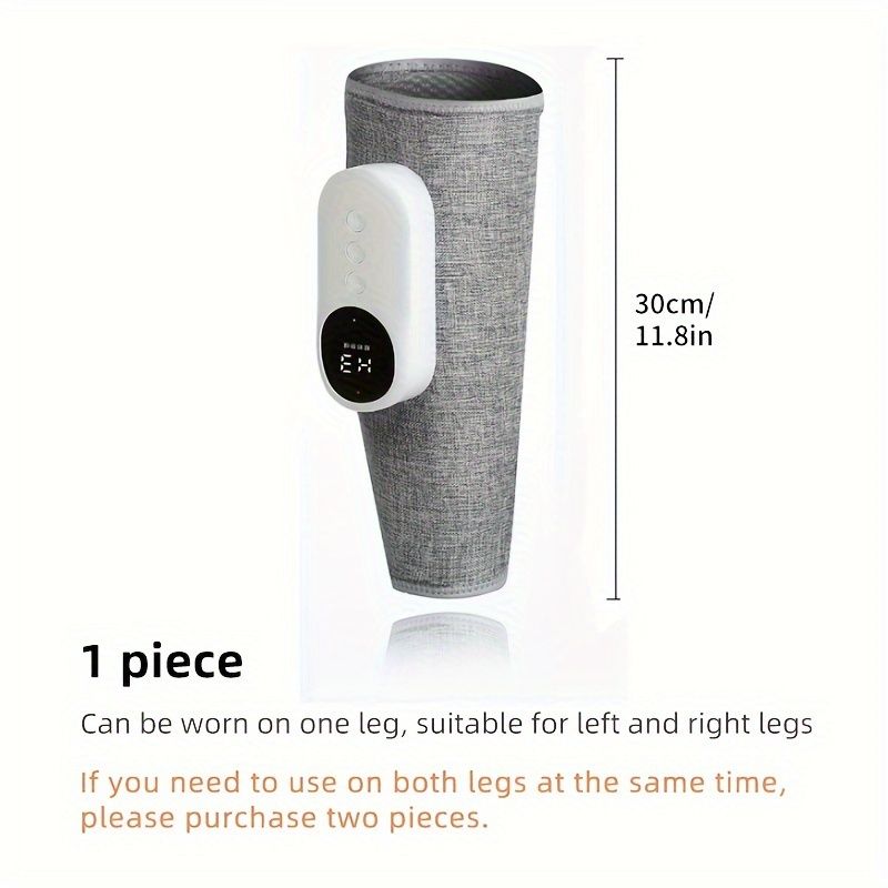 1pc Rechargeable Air Compression Leg & Calf Massager - Soothing Heat, Adjustable Intensity for Foot, Leg, Thigh, Knee - Cordless, Perfect Gift for Christmas, Mothers Day, Fathers Day