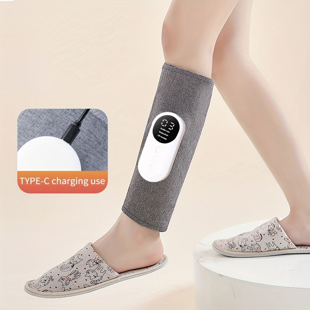 1pc Rechargeable Air Compression Leg & Calf Massager - Soothing Heat, Adjustable Intensity for Foot, Leg, Thigh, Knee - Cordless, Perfect Gift for Christmas, Mothers Day, Fathers Day