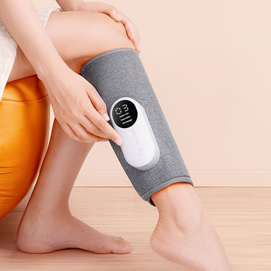 1pc Rechargeable Air Compression Leg & Calf Massager - Soothing Heat, Adjustable Intensity for Foot, Leg, Thigh, Knee - Cordless, Perfect Gift for Christmas, Mothers Day, Fathers Day
