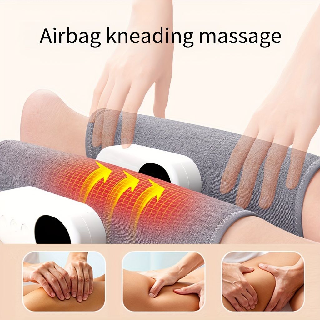1pc Rechargeable Air Compression Leg & Calf Massager - Soothing Heat, Adjustable Intensity for Foot, Leg, Thigh, Knee - Cordless, Perfect Gift for Christmas, Mothers Day, Fathers Day