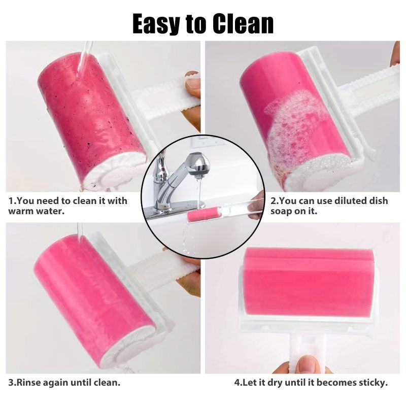 1PCS  Reusable Lint Roller Brush Set, With Roller Replacements, Manual Pet Hair Fuzz Remover, For Clothing & Pet
