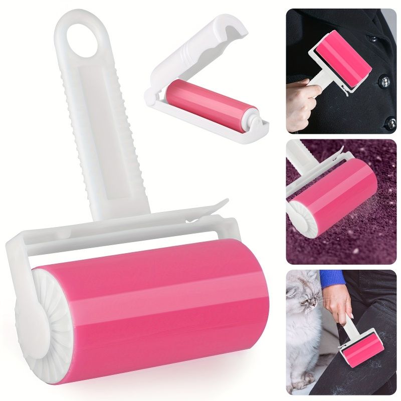 1PCS  Reusable Lint Roller Brush Set, With Roller Replacements, Manual Pet Hair Fuzz Remover, For Clothing & Pet