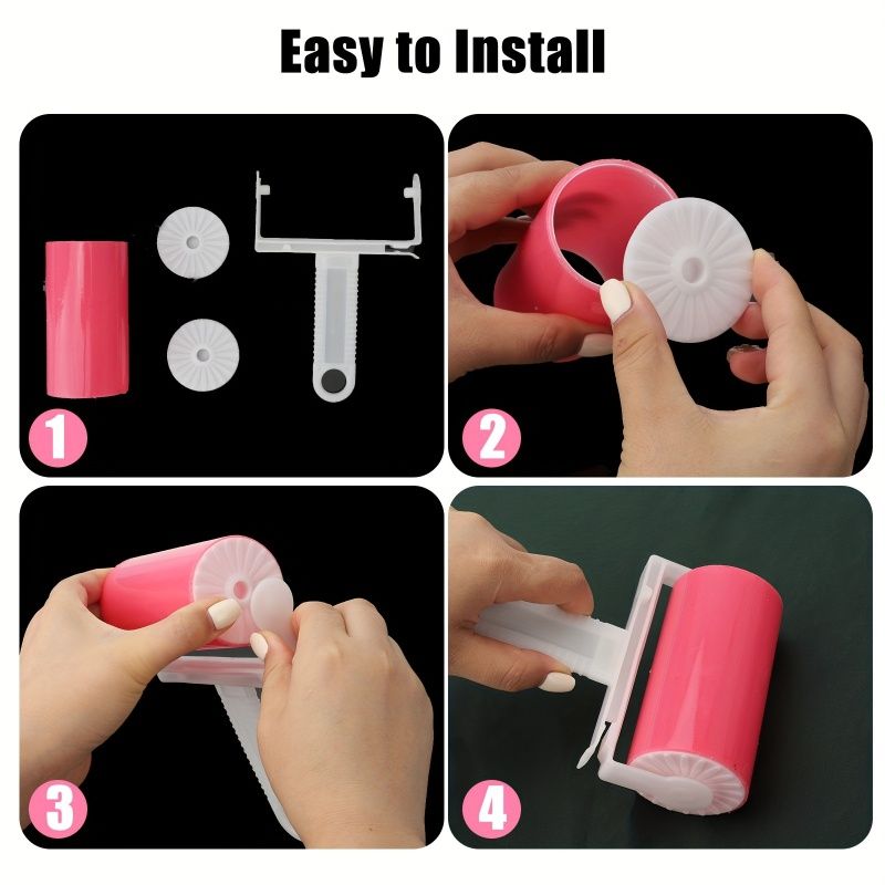 1PCS  Reusable Lint Roller Brush Set, With Roller Replacements, Manual Pet Hair Fuzz Remover, For Clothing & Pet