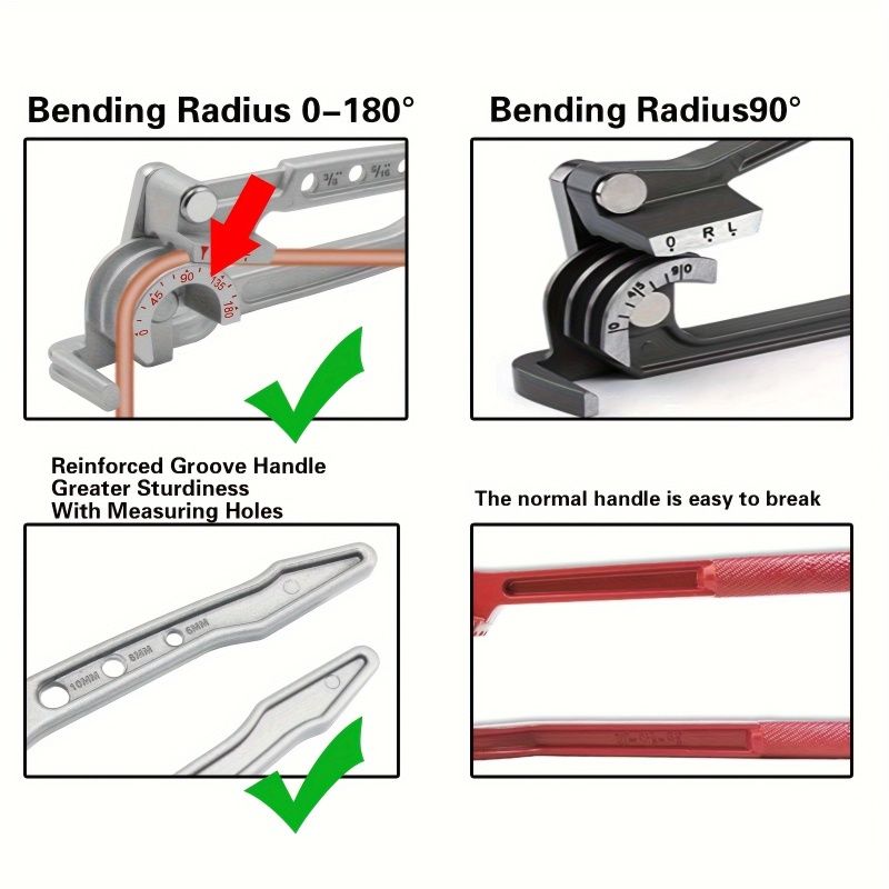 3/8, 1/4, 5/16 Ratchet Tube Bender - 180° Copper, Brass, Aluminum and Thin Steel Pipe Bender - Durable Aluminum Construction for Easy Tube Bending