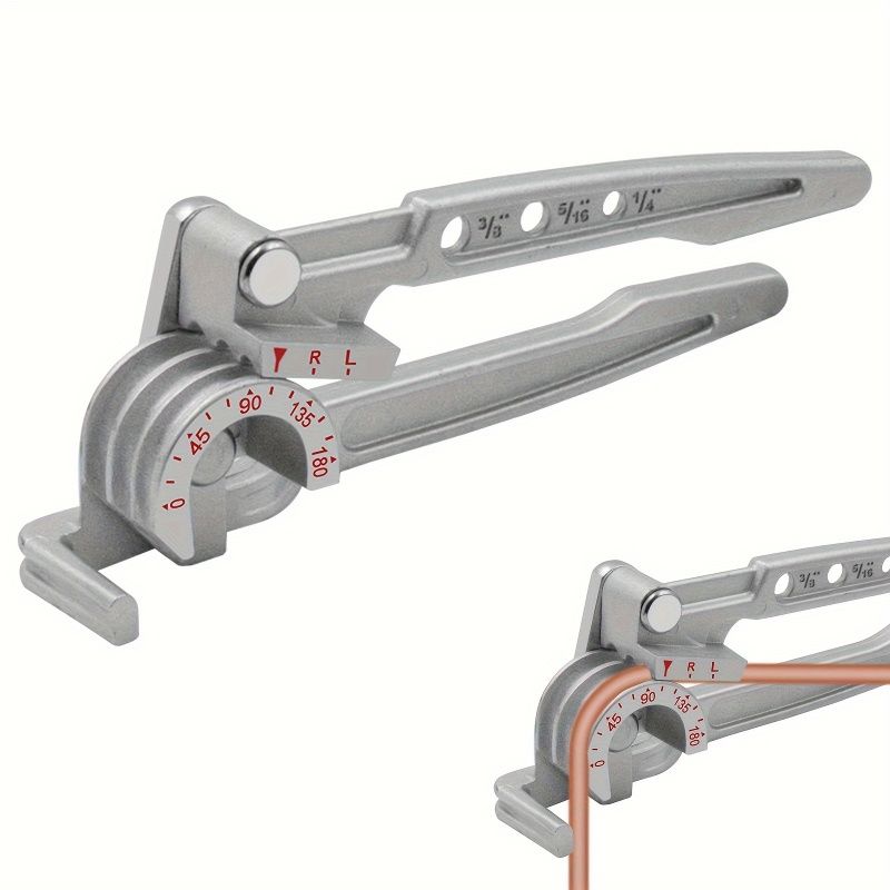 3/8, 1/4, 5/16 Ratchet Tube Bender - 180° Copper, Brass, Aluminum and Thin Steel Pipe Bender - Durable Aluminum Construction for Easy Tube Bending