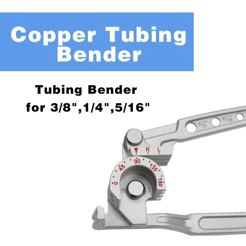 3/8, 1/4, 5/16 Ratchet Tube Bender - 180° Copper, Brass, Aluminum and Thin Steel Pipe Bender - Durable Aluminum Construction for Easy Tube Bending