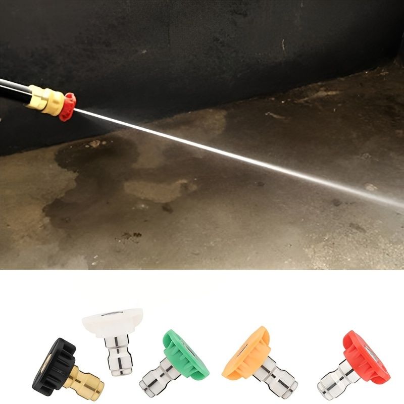 5pcs Pressure Washer Spray Tips Nozzles High Power Kit Quick Connect 1/4" Set
