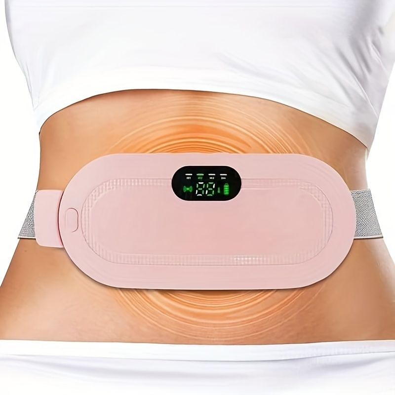 1pc Ultimate Heating Waist Belt - Instant Menstrual Cramps Relief, Portable Cordless Stomach Warmer with 3 Heat & 4 Massage Settings - Dual Area Comfort for Back & Belly, Designed for Womens Wellbeing