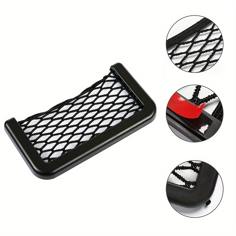 Universal 2/4Pcs 20x8cm Auto Car Interior Body Edge Elastic Storage Net Phone Holder Organizer