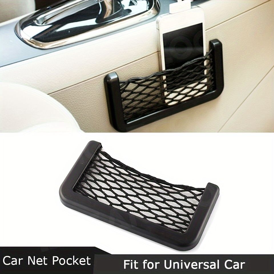 Universal 2/4Pcs 20x8cm Auto Car Interior Body Edge Elastic Storage Net Phone Holder Organizer