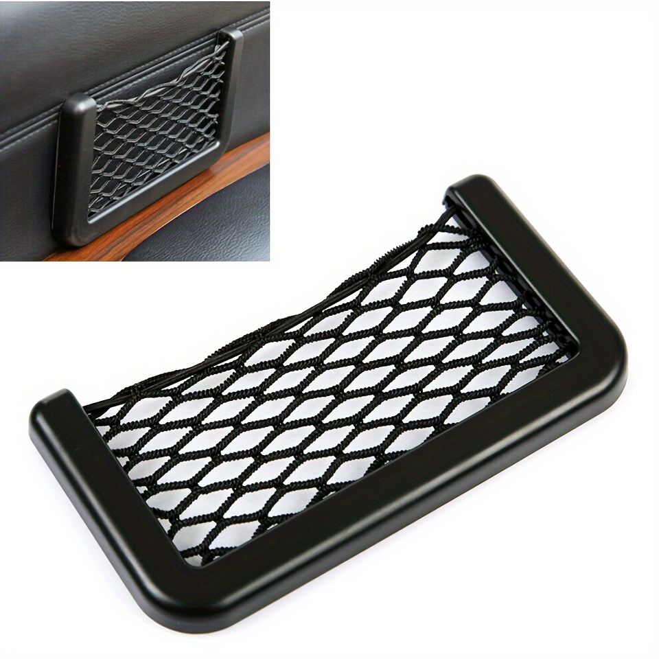 Universal 2/4Pcs 20x8cm Auto Car Interior Body Edge Elastic Storage Net Phone Holder Organizer