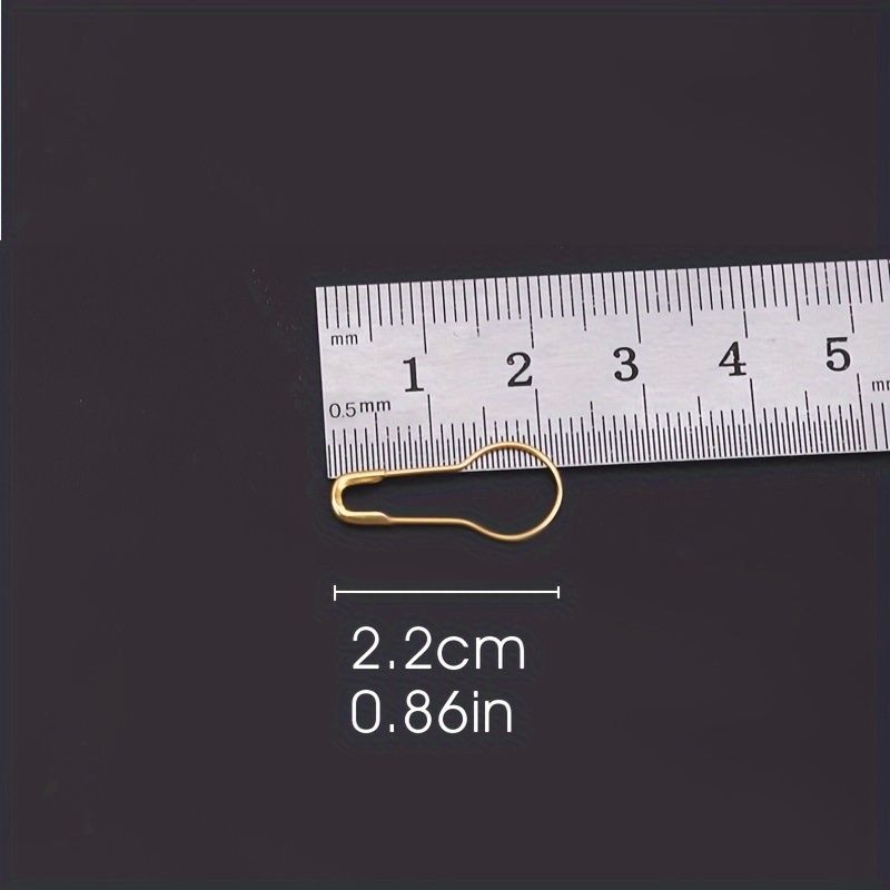 1000PCS  2.15CM Gold Safety Pins – Pear Shaped Metal Gourd Pins for Clothing Tags, Sewing Accessories, and Crafting