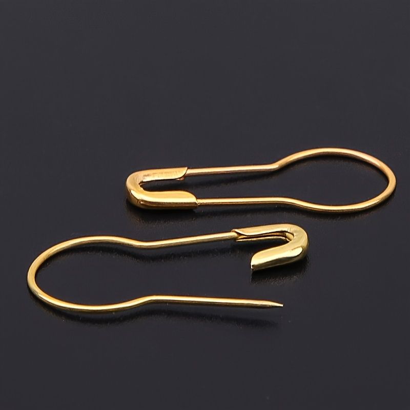 1000PCS  2.15CM Gold Safety Pins – Pear Shaped Metal Gourd Pins for Clothing Tags, Sewing Accessories, and Crafting