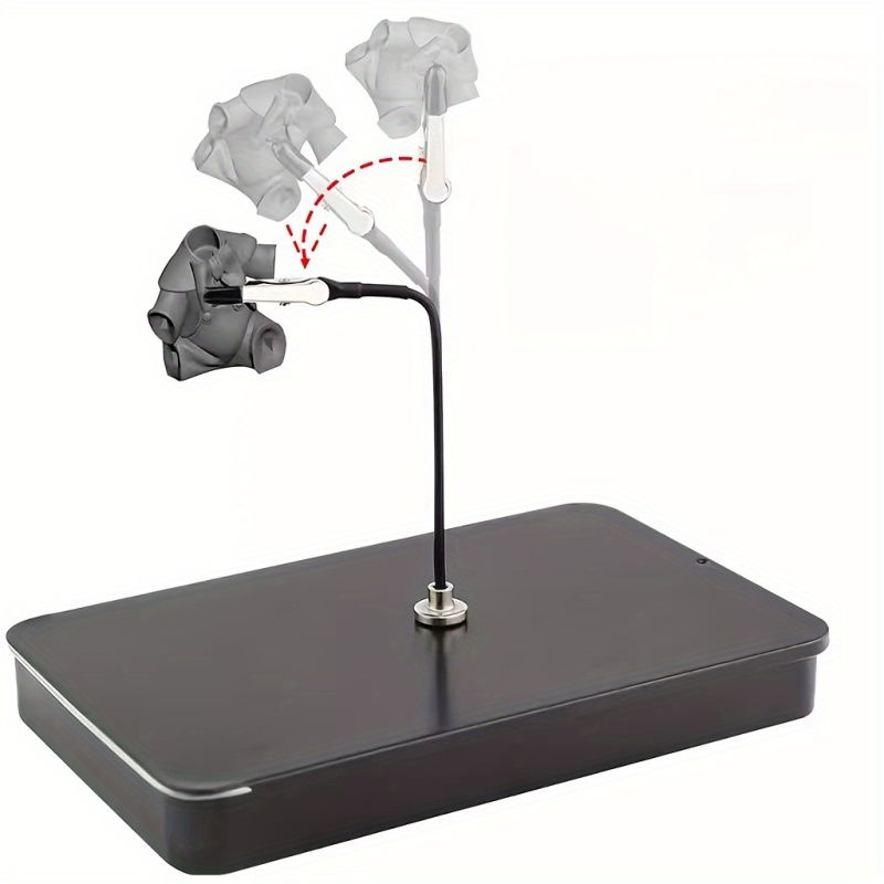 12-Piece Flexible Magnetic Alligator Clip Set with Base for Model Painting - Applicable for Ages 14+ and 18+ Years