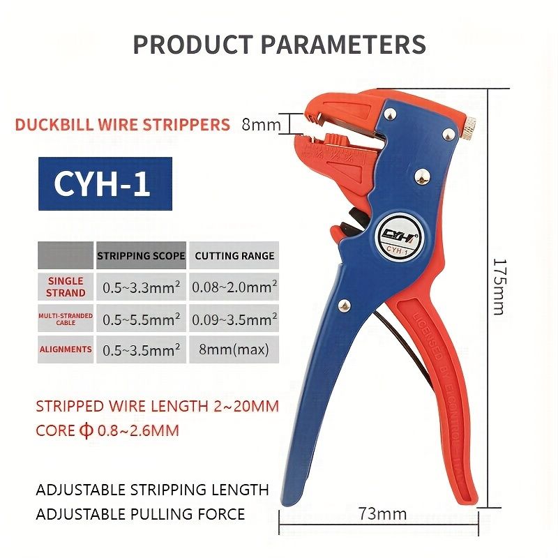 1pc Automatic Duckbill Wire Stripper - Multi-Functional, Electrician-Grade, No Damage to Wire Core!