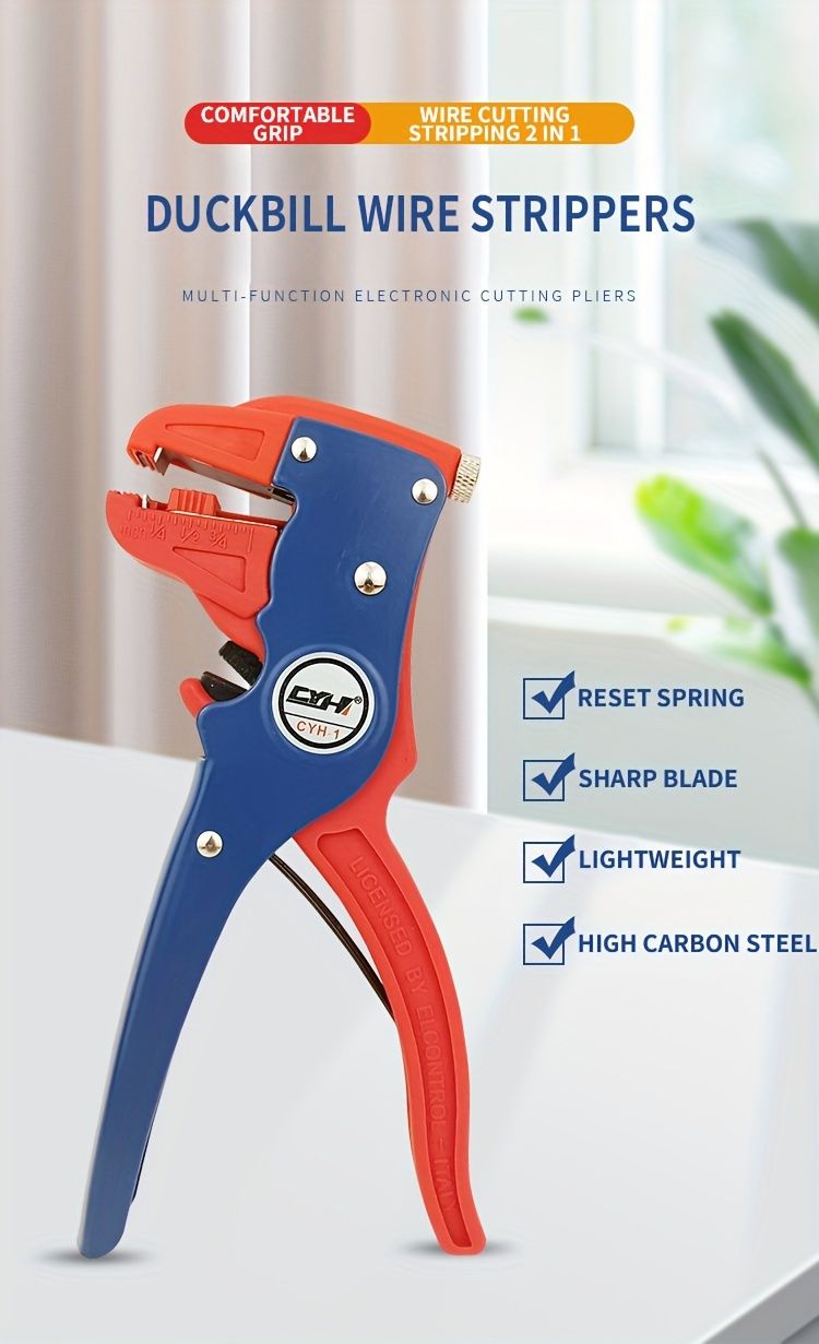 1pc Automatic Duckbill Wire Stripper - Multi-Functional, Electrician-Grade, No Damage to Wire Core!