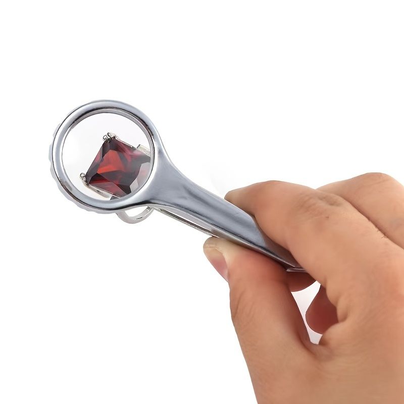 10X Magnifying Glass with Stainless Steel Tweezers - High-Resolution Lens for Coin, Stamp & Jewelry Inspection - Portable, Ergonomic Design