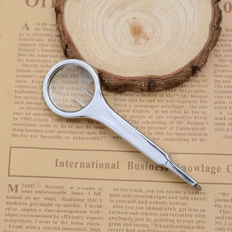 10X Magnifying Glass with Stainless Steel Tweezers - High-Resolution Lens for Coin, Stamp & Jewelry Inspection - Portable, Ergonomic Design