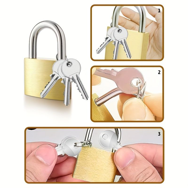 Padlocks with 12 Keys, 30mm Small Padlocks, Metal Storage Cabinets, Anti-theft, Rainproof, Hard Padlocks with Key Locks, Garage U-shaped Locks, Suitcases, Cabinets, Tool Boxes