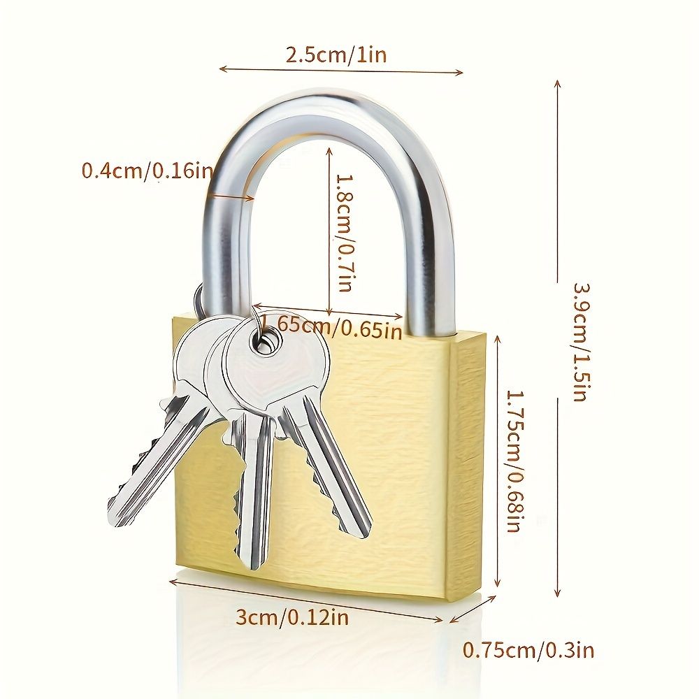 Padlocks with 12 Keys, 30mm Small Padlocks, Metal Storage Cabinets, Anti-theft, Rainproof, Hard Padlocks with Key Locks, Garage U-shaped Locks, Suitcases, Cabinets, Tool Boxes