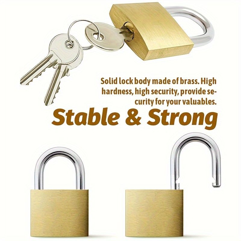 Padlocks with 12 Keys, 30mm Small Padlocks, Metal Storage Cabinets, Anti-theft, Rainproof, Hard Padlocks with Key Locks, Garage U-shaped Locks, Suitcases, Cabinets, Tool Boxes