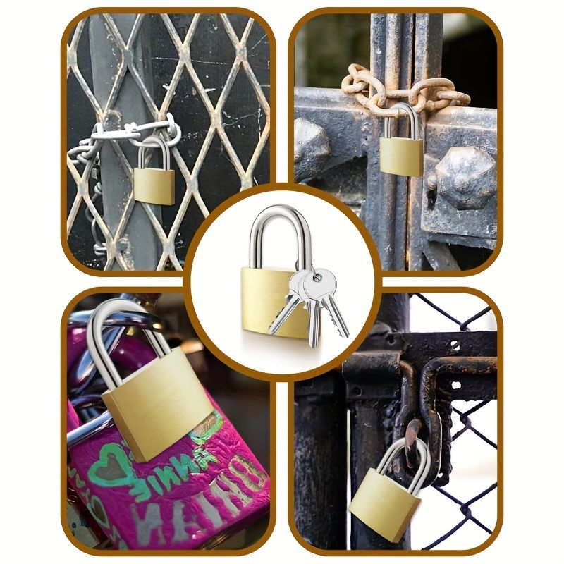 Padlocks with 12 Keys, 30mm Small Padlocks, Metal Storage Cabinets, Anti-theft, Rainproof, Hard Padlocks with Key Locks, Garage U-shaped Locks, Suitcases, Cabinets, Tool Boxes