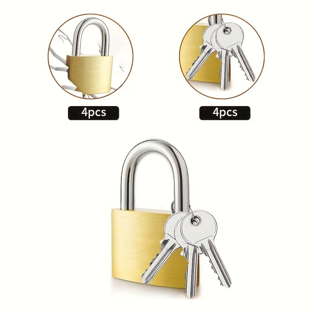 Padlocks with 12 Keys, 30mm Small Padlocks, Metal Storage Cabinets, Anti-theft, Rainproof, Hard Padlocks with Key Locks, Garage U-shaped Locks, Suitcases, Cabinets, Tool Boxes
