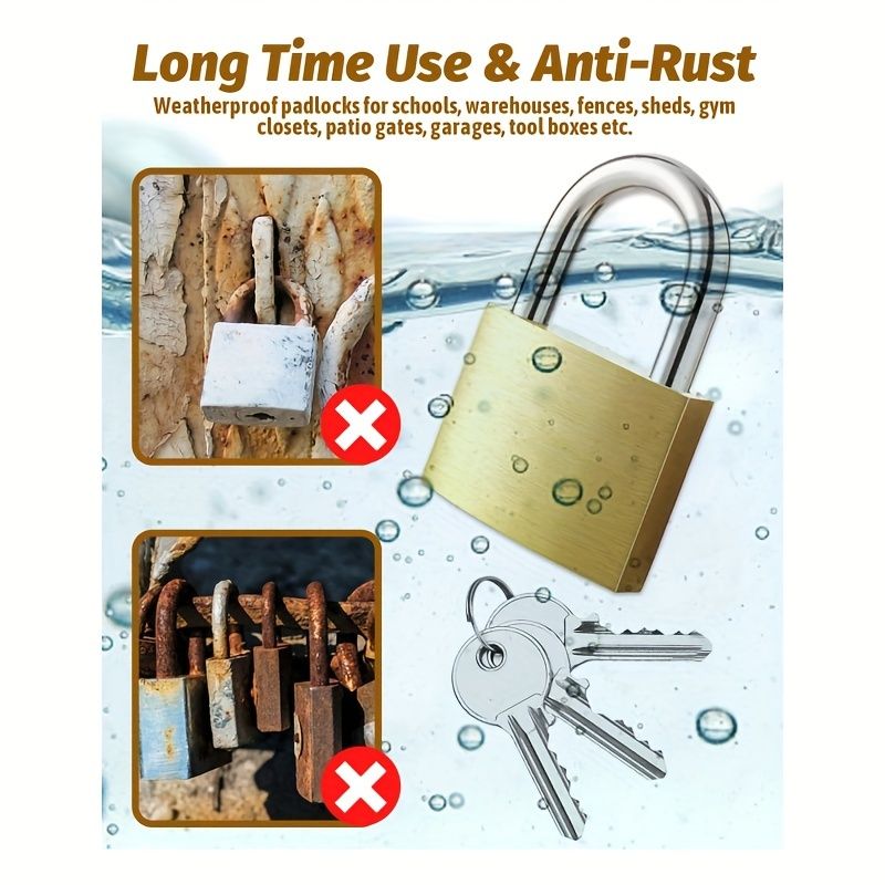 Padlocks with 12 Keys, 30mm Small Padlocks, Metal Storage Cabinets, Anti-theft, Rainproof, Hard Padlocks with Key Locks, Garage U-shaped Locks, Suitcases, Cabinets, Tool Boxes
