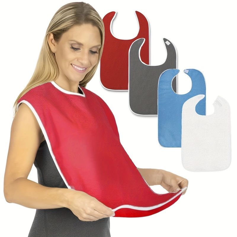 2-4PCS Adult Bibs, Apron Bib For Men And Women, Suitable For Seniors, Stain Resistant Diet Cloth