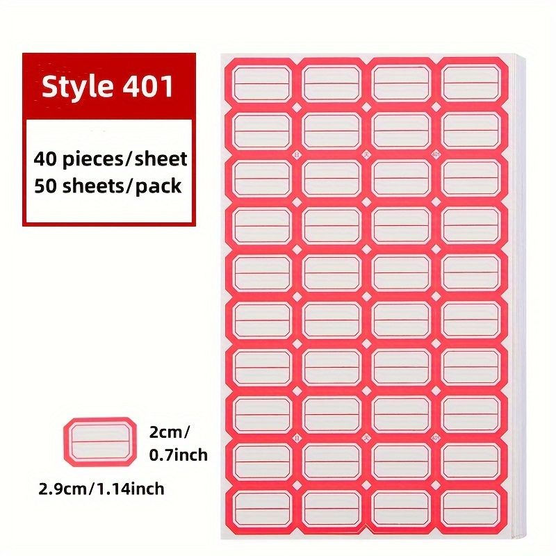2000 Self-Adhesive Paper Labels - Easy-to-Write, Removable, and Durable 28*18MM Stickers for Price Marking, Name Tags, Organizing, and Identification - 50 Sheets with Convenient