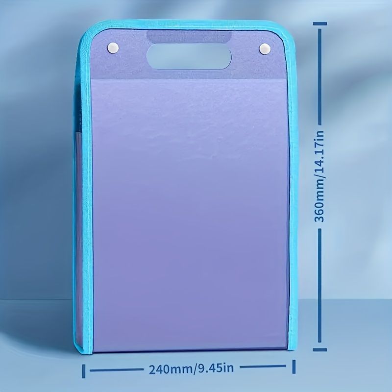 Durable Waterproof A4 File Folder - Vertical Design with 13 Pockets & Handle - Large Storage for Letter Size Documents - Perfect for Students, Business, and Travel