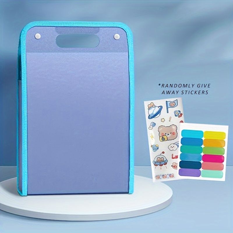 Durable Waterproof A4 File Folder - Vertical Design with 13 Pockets & Handle - Large Storage for Letter Size Documents - Perfect for Students, Business, and Travel