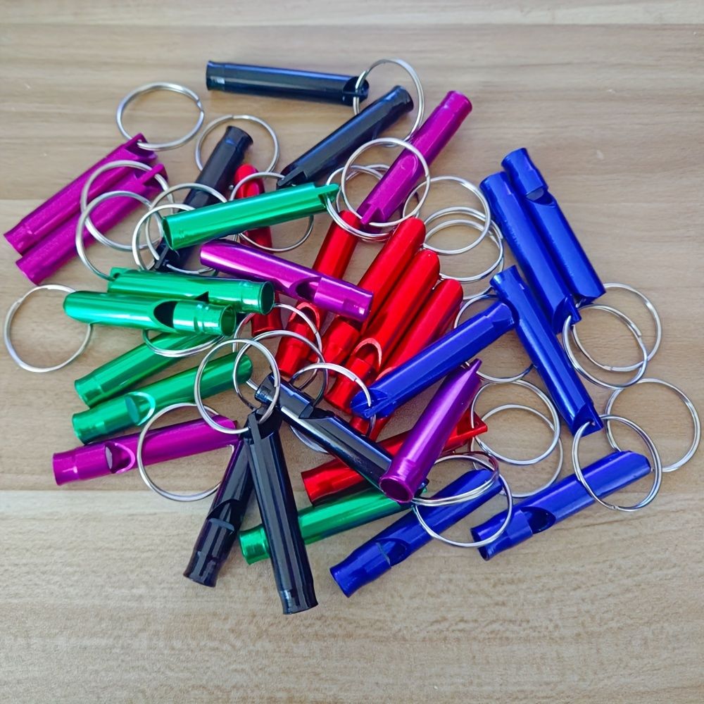 10PCS Premium Aluminum Alloy Colorful Emergency Survival Whistles with Keychain - Durable, Loud, and Waterproof - Perfect for Camping, Hiking, Outdoor Sports, PE Class, Dog Training, and Emergency Sit