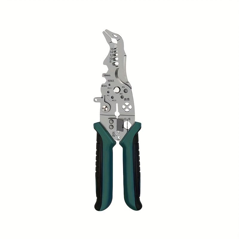 1pc Industrial Grade Wire Stripper Pliers - Precision-Crafted Multifunction Tool for Cutting, Crimping & Wire Stripping - Durable, All-in-One Electrician Solution with Needle Nose & Flat Head - Effort