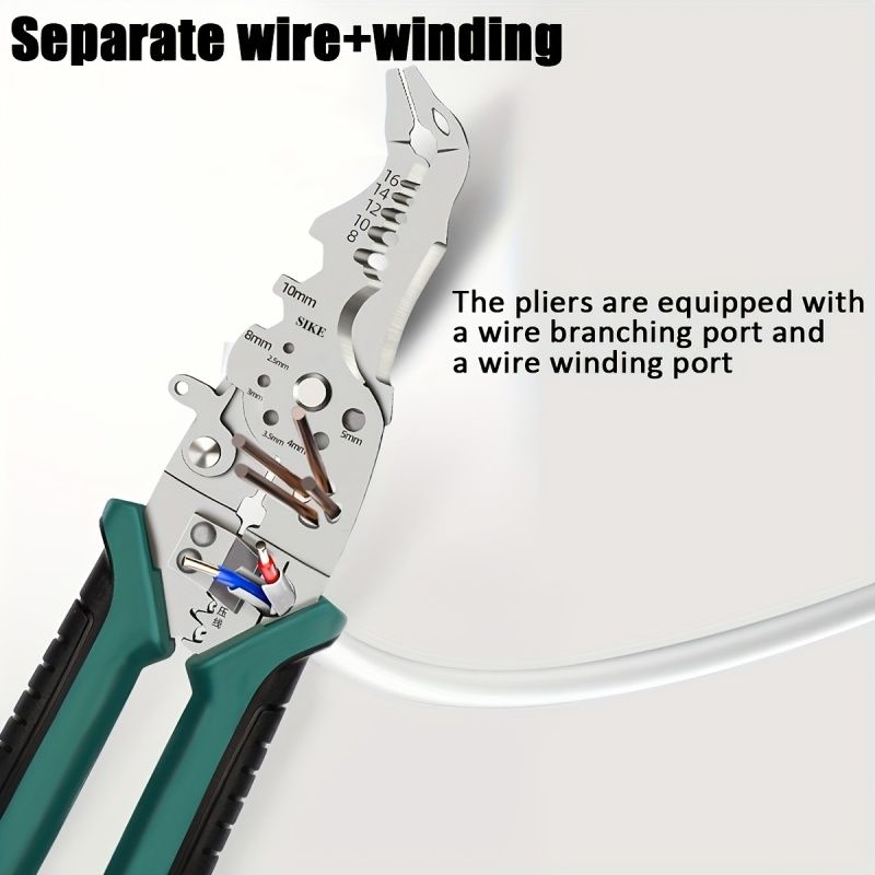1pc Industrial Grade Wire Stripper Pliers - Precision-Crafted Multifunction Tool for Cutting, Crimping & Wire Stripping - Durable, All-in-One Electrician Solution with Needle Nose & Flat Head - Effort