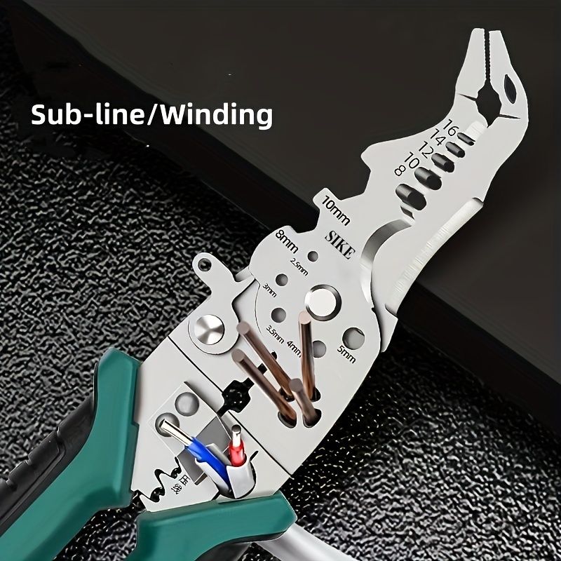 1pc Industrial Grade Wire Stripper Pliers - Precision-Crafted Multifunction Tool for Cutting, Crimping & Wire Stripping - Durable, All-in-One Electrician Solution with Needle Nose & Flat Head - Effort