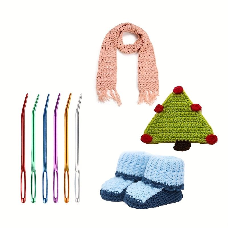 6pcs Big Eye Wool Needles Yarn Needle Tapestry Needle Sewing Needles Weave Knitting Needles