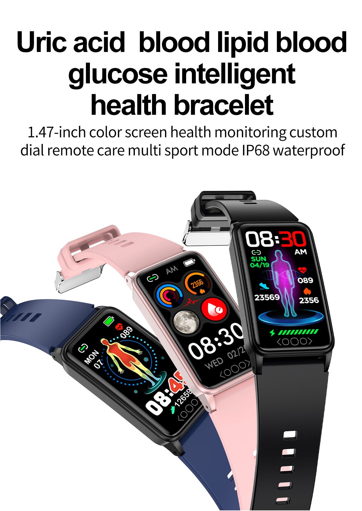 Men's and Women's Smart Watch New TK71pro Smart Watch 1.47inch Blood Sugar Blood Lipid Uric Acid Body Temperature Pressure Blood Oxygen Monitoring Sleep Smartwatches Waterproof Sports Smart Watch Kids