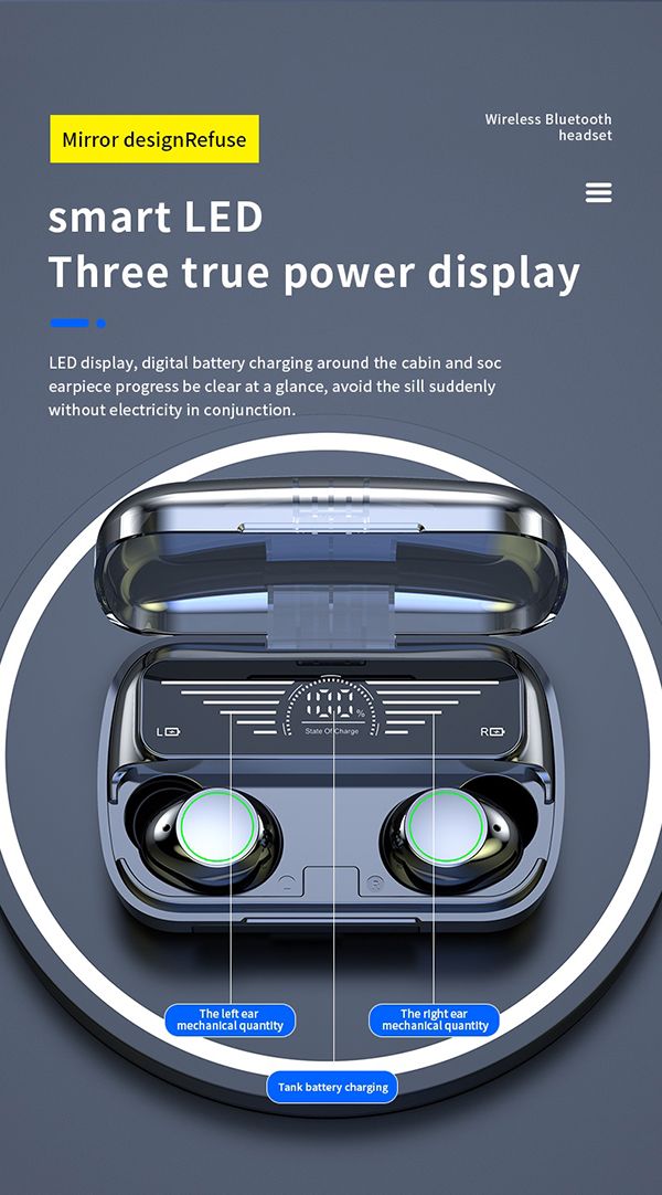 Wireless Earphone Bluetooth 5.3 HiFi sound noise reduction long battery life fingerprint touch binaural mode comfortable wearing magnetic charging automatic reconnection Bluetooth Headset Earbuds BQ10