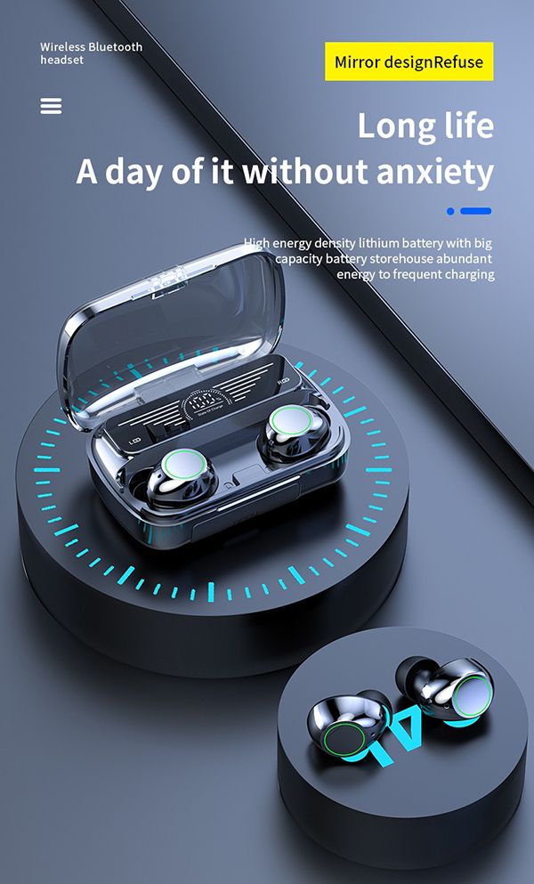 Wireless Earphone Bluetooth 5.3 HiFi sound noise reduction long battery life fingerprint touch binaural mode comfortable wearing magnetic charging automatic reconnection Bluetooth Headset Earbuds BQ10