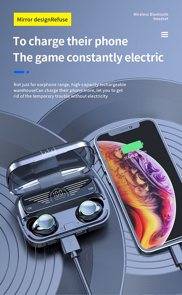 Wireless Earphone Bluetooth 5.3 HiFi sound noise reduction long battery life fingerprint touch binaural mode comfortable wearing magnetic charging automatic reconnection Bluetooth Headset Earbuds BQ10