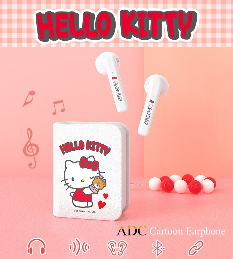 Kids Girls Earphone Bluetooth Wireless Earphones children's headphones Boys Cartoon Cute Bluetooth Headset Sanrio Hello Kitty Melody Kuromi Cinnamoroll pochacco Wireless Earbud Earpods Noise Reduction