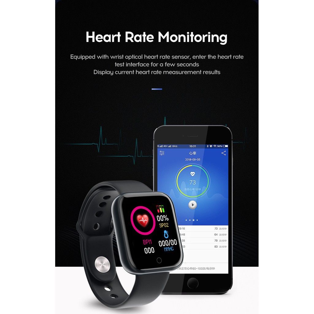 Kids Bluetooth Smart Watch Sports Smart Watch Waterproof Fitness SmartWatch waterproof Full Touch Control Heart Rate Monitor Smart Bracelet Girls Watch Y68 sports watch LED digital watch For Kids Boy