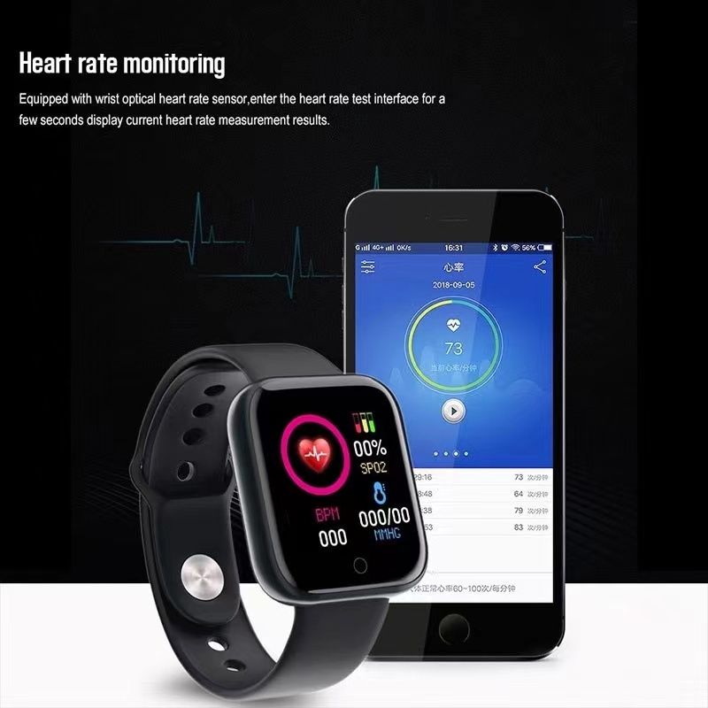 Kids Bluetooth Smart Watch Sports Smart Watch Waterproof Fitness SmartWatch waterproof Full Touch Control Heart Rate Monitor Smart Bracelet Girls Watch Y68 sports watch LED digital watch For Kids Boy