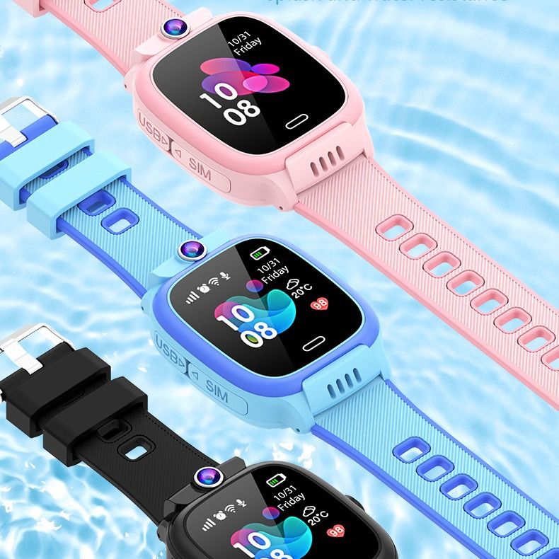 Kids Smartphone Watch 4G Net Voice Chat Precise Positioning 1.44'' Sqaure Touch Smart Watch With Wifi SIM Card Camera 128M Waterproof Smartwatch For Kids Boys Girls Children Students Kids Smart watch