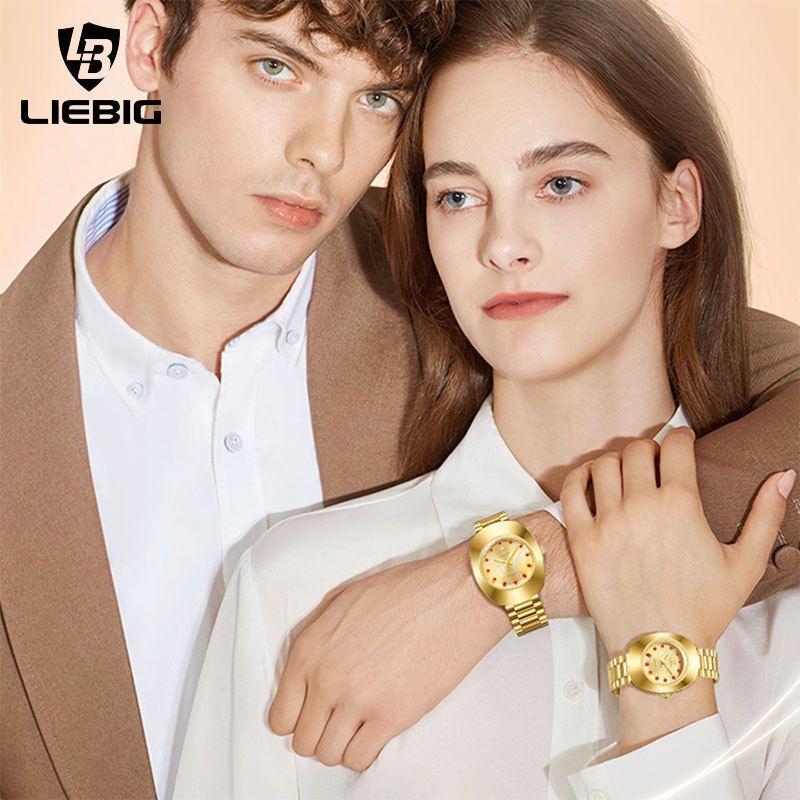 LIEBIG Fashion Couple Watch Quartz Watch Waterproof Stainless Steel Original Watches luxury Men Watch Women Wrist Watch Gold Watch Silver Watch Analog Watch liebig watch for Women Valentine's Day gift