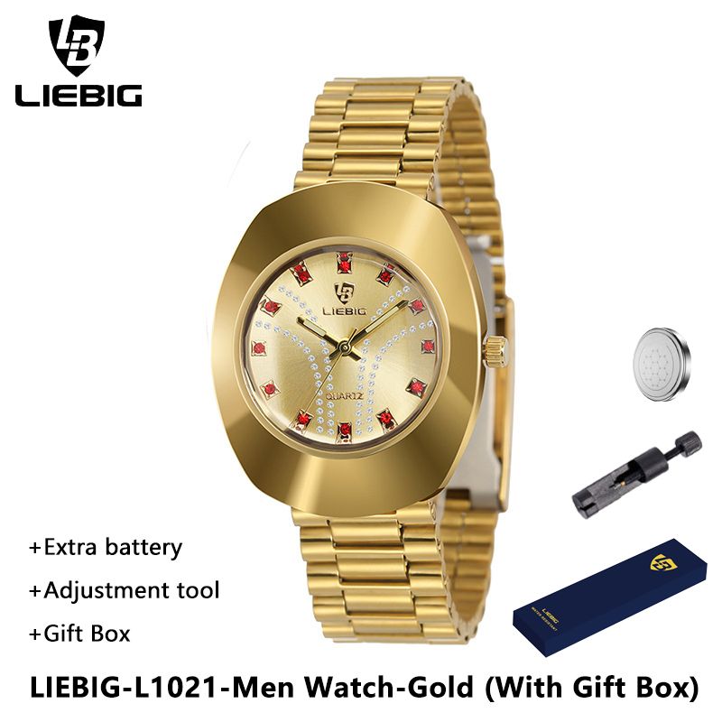 LIEBIG Fashion Couple Watch Quartz Watch Waterproof Stainless Steel Original Watches luxury Men Watch Women Wrist Watch Gold Watch Silver Watch Analog Watch liebig watch for Women Valentine's Day gift