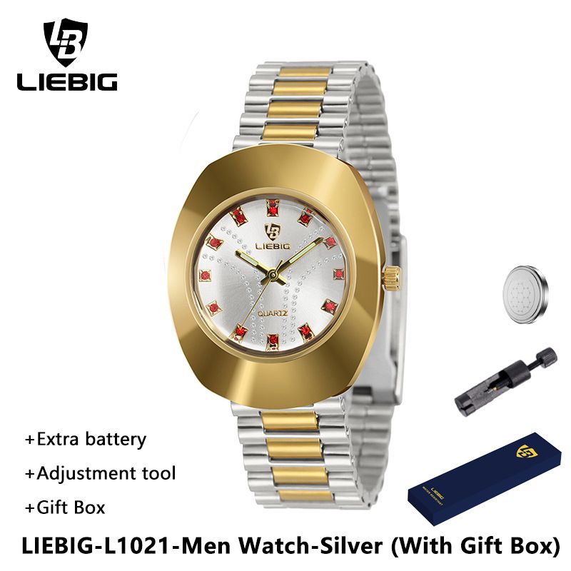 LIEBIG Fashion Couple Watch Quartz Watch Waterproof Stainless Steel Original Watches luxury Men Watch Women Wrist Watch Gold Watch Silver Watch Analog Watch liebig watch for Women Valentine's Day gift