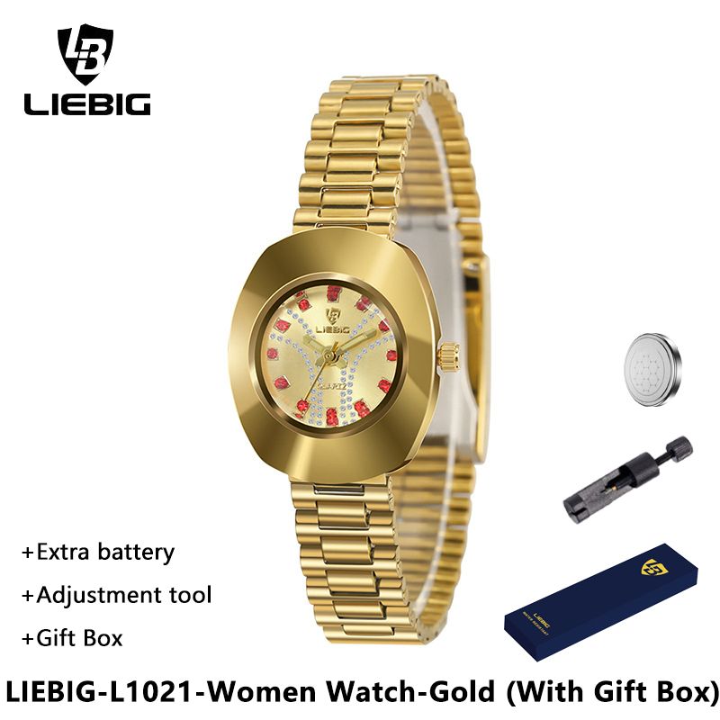 LIEBIG Fashion Couple Watch Quartz Watch Waterproof Stainless Steel Original Watches luxury Men Watch Women Wrist Watch Gold Watch Silver Watch Analog Watch liebig watch for Women Valentine's Day gift